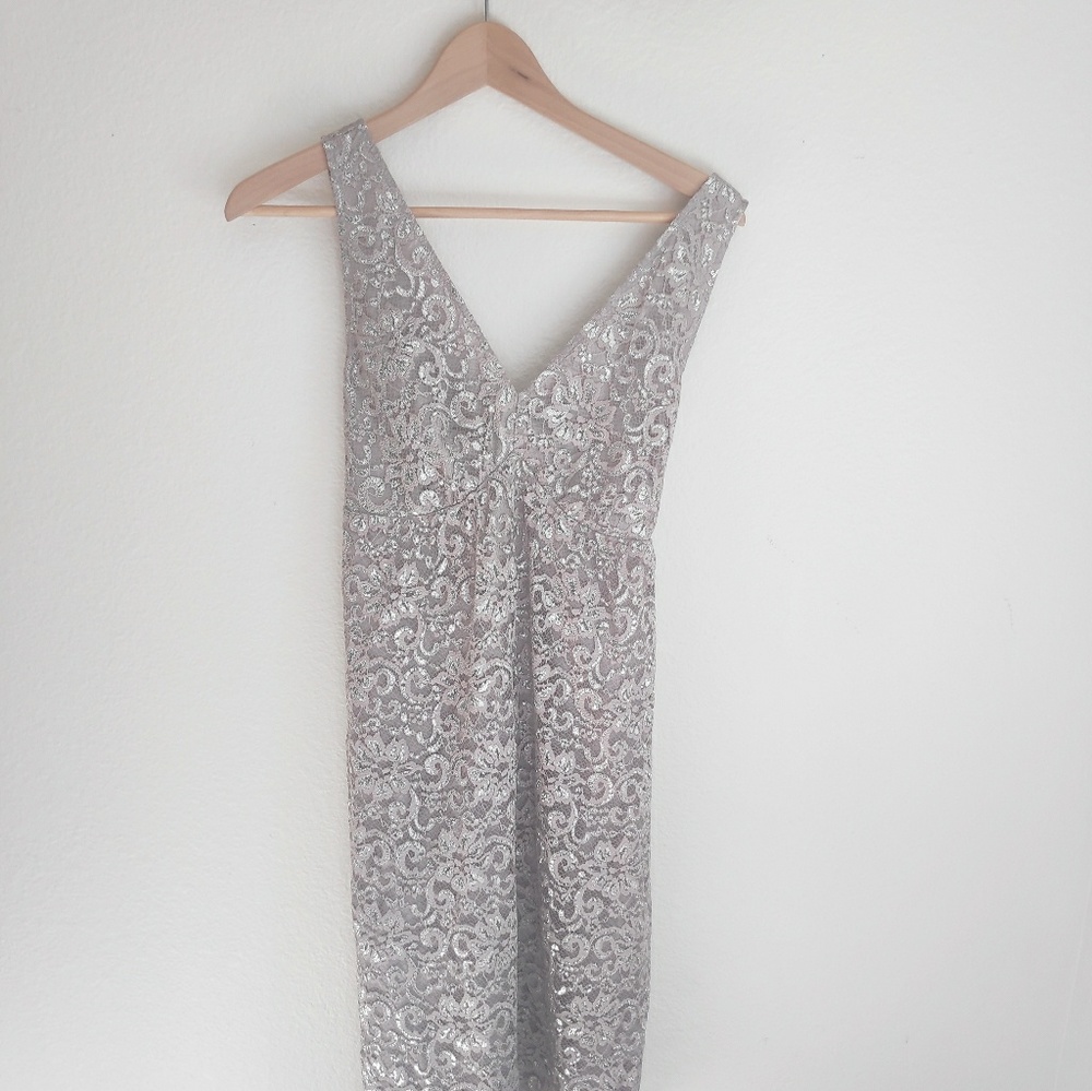 The limited Metallic brocade evening dress
